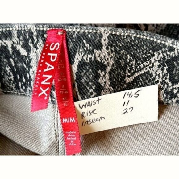 Spanx Women’s Medium Snake Print Jean-ish Ankle Leggings Pull On Edgy Glam 29x27 - Picture 2 of 10